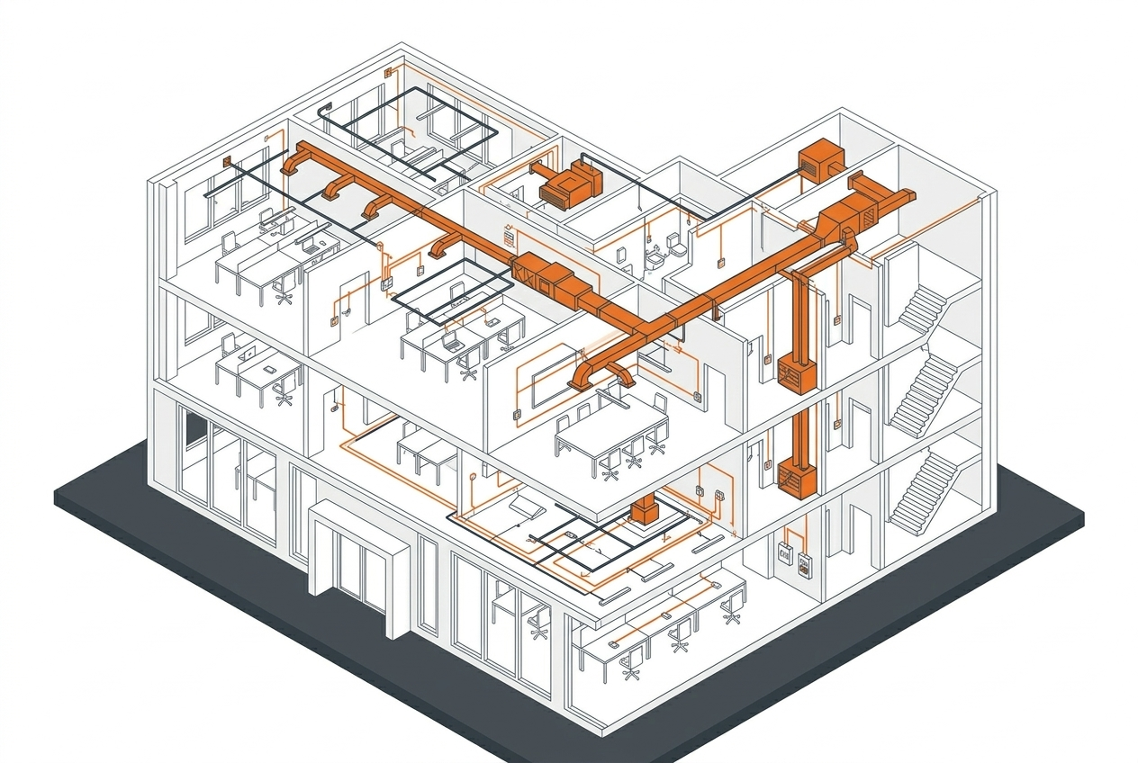 Professional M&E drawings service London – coordinated mechanical and electrical CAD plans